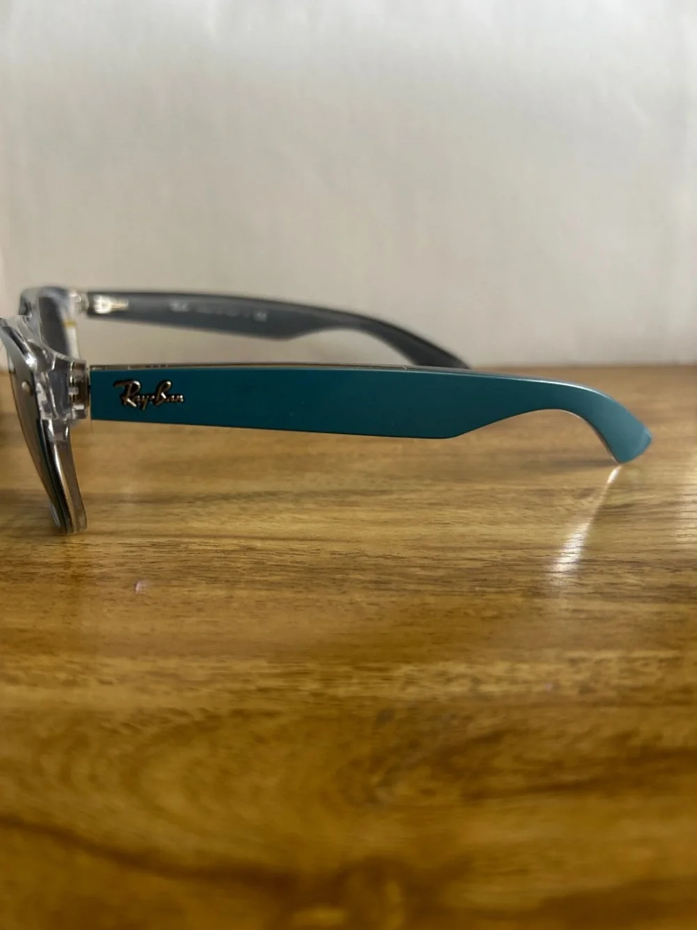 Ray-Ban Men’s Teal Frame Sunglasses with Gradient Smoke Lenses - Picture 2 of 4